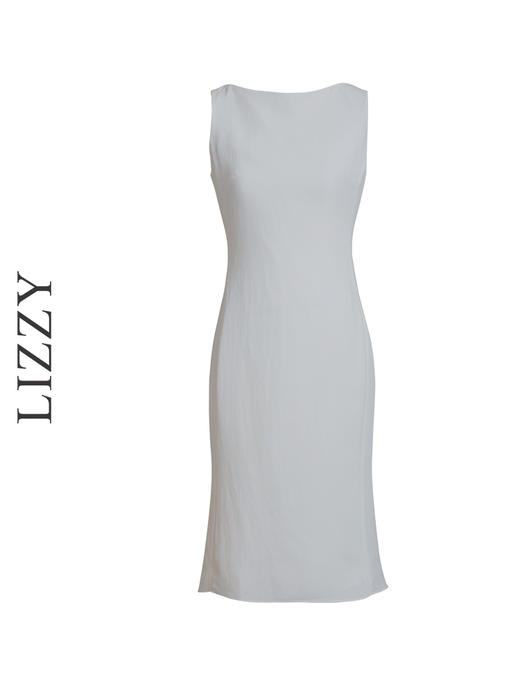 LIZZY夏季百搭简约气质通勤醋酸小鱼尾无袖连衣裙8134 商品图5