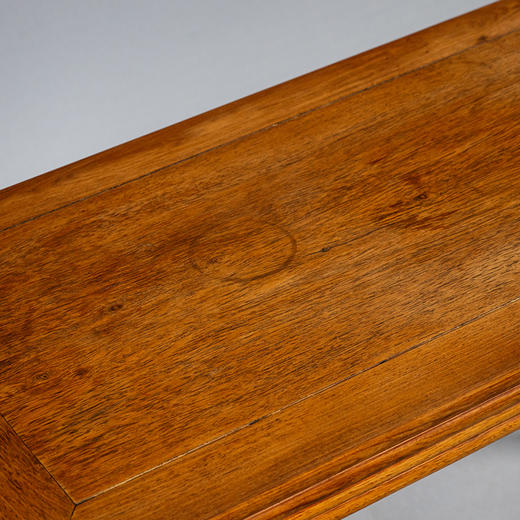 民国 黄花梨嵌花梨木劈料高罗锅枨圆包圆条桌 商品图2