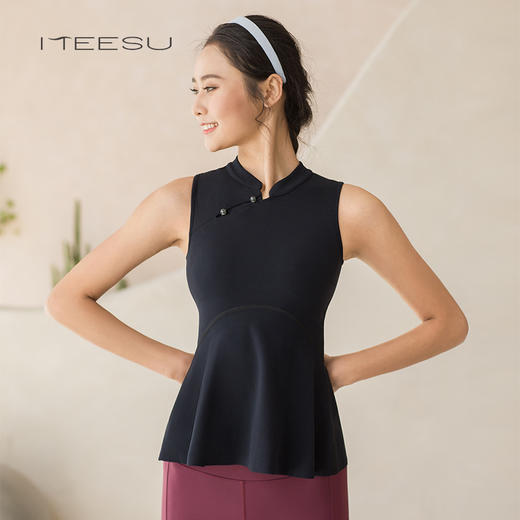 美愫瑜伽服上衣无袖背心中式古典女禅修打坐冥想普拉提高腰九分裤 商品图3