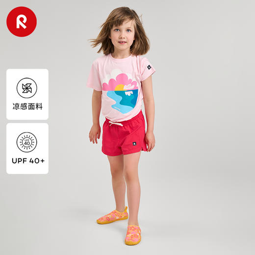 芬兰Reima2025春夏新款男女儿童中童运动防晒木糖醇印花短袖T恤 商品图0