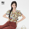 P&X设计师女装2025夏季碎花法式印花泡泡袖小衫825228077 花色 商品缩略图3