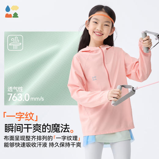 【半拉链防晒运动卫衣】森林棠25夏款儿童速干排汗干爽轻盈透气帽衫40342501 商品图1