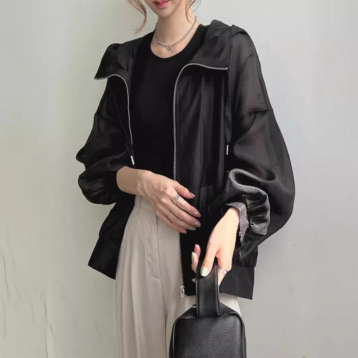 现货日系新款时尚轻薄连帽防晒衣服女夏季防紫外线遮阳防晒衫 商品图2