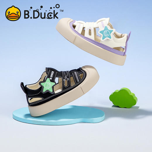B.Duck小黄鸭宝宝凉鞋时尚透气夏季1一3岁女婴儿男学步鞋18-25 B2686874 商品图0