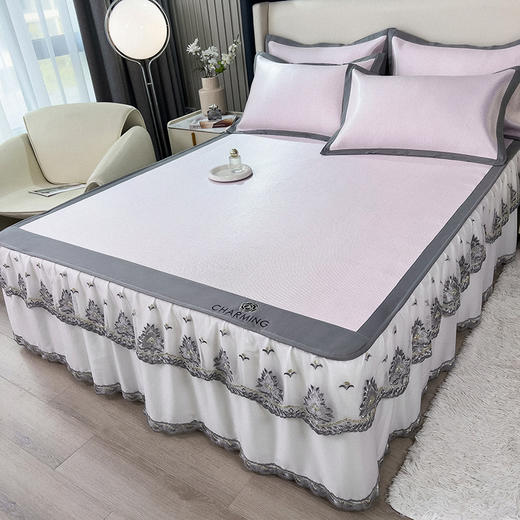 高品质加厚加密冰藤床裙凉席 清凉舒适柔软无痕凉席 商品图1