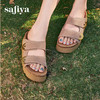 预售|Safiya/索菲娅夏季复古鎏金扣外穿魔术贴勃肯厚底休闲凉拖2025SFD2110153/SFD2110M53 商品缩略图8