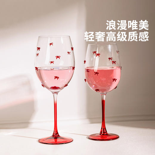 摩登主妇蝴蝶结红酒杯子套装高脚杯2025新款家用高颜值白葡萄酒杯 商品图3