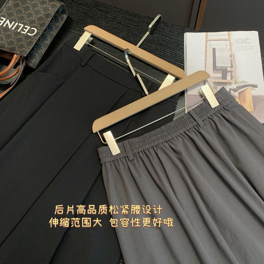 科技抗皱！2025工装风纸折裙休闲通勤褶皱A字松紧高腰显瘦八分裙新款！ 商品图1