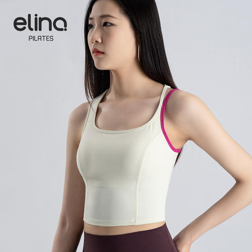 一恋•普拉提 2025春季新款一体杯空气感Air运动背心修身瑜伽背心EMM016 商品图1