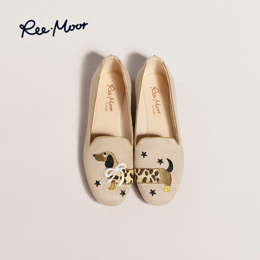 REEMOOR睿慕丨超萌限定款可爱动物刺绣系列豆豆鞋豹豹小腊狗（R38525） 商品图2