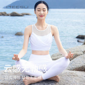 美愫瑜伽内衣套装女网纱拼接透气夏季新款带胸垫高腰提臀瑜伽裤