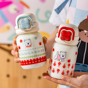 摩登主妇高硼硅玻璃杯2025新款儿童水杯带吸管耐高温高颜值果汁杯