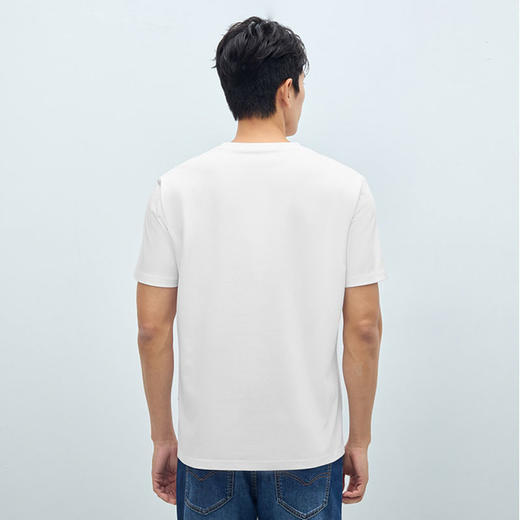 半身缘男装 夏季亲肤舒适简约透气短袖T恤252112U01112152 商品图3