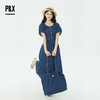 P&X设计师2025夏季女装收腰气质牛仔连衣长裙 825208193 深蓝 商品缩略图1