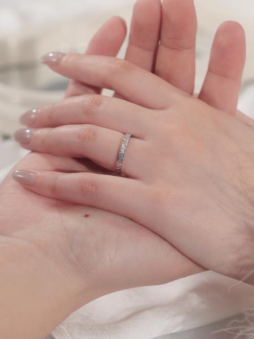 卡蒂罗/KADER【足银999】 卡蒂罗KADER 流光银杏情侣对戒 碎冰冰三生有杏原创设计简约冰川纹理感可调节素圈一对 时尚百搭通勤 999足银 戒指 男女同款情侣款 商品图5