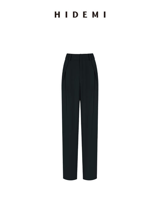 HIDEMI 极简垂坠舒适感压褶直身西装裤 商品图2