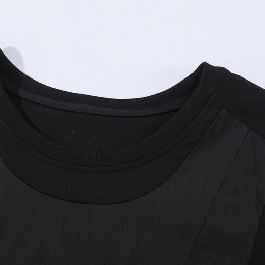 谜底连衣裙短袖女2025夏季新品通勤拼接层次感X型长裙252ML0657 商品图3