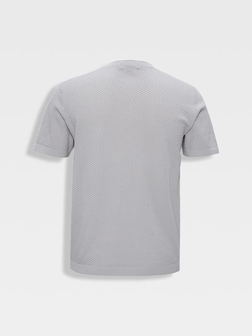 callisto米色长绒棉泡泡提花T恤 商品图1