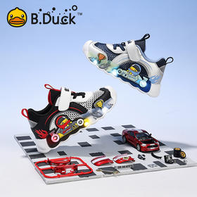 B.Duck小黄鸭童鞋男童运动鞋夏季儿童鞋子透气网面宝宝鞋24-30 B1686946