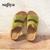 预售|Safiya/索菲娅夏季复古鎏金扣外穿魔术贴勃肯厚底休闲凉拖2025SFD2110153/SFD2110M53 商品缩略图2