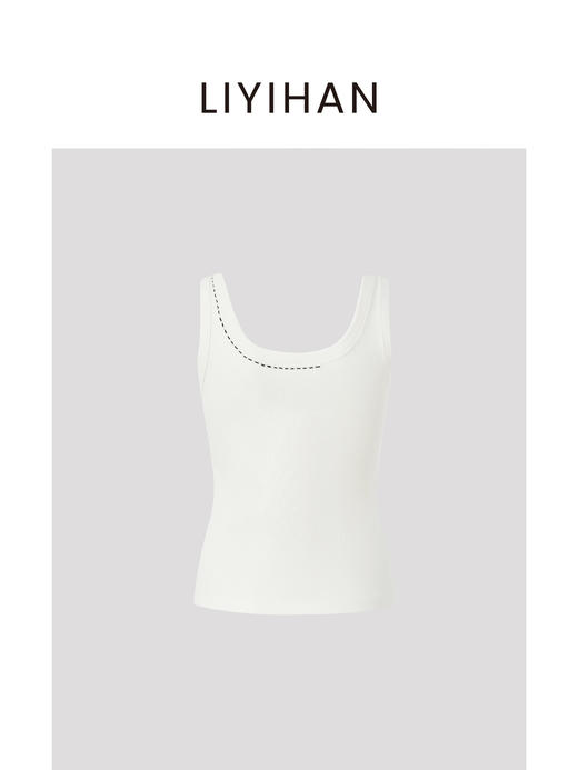 LIYIHAN序章丨25春新款珠针线背心女圆领吊带百搭上衣简约舒适 商品图4