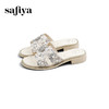 Safiya/索菲娅2025夏季轻便平底复古闪钻珍珠仙女休闲露趾拖鞋SFD2110380 商品缩略图6
