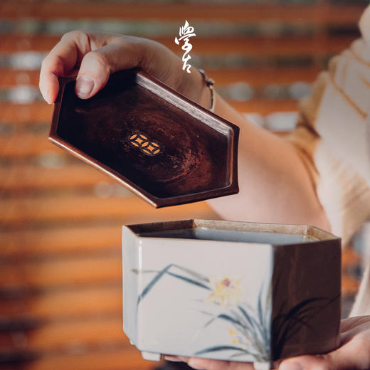 娜家兰壶承中式手工手绘潮州工夫茶纯铜白瓷可做茶盘 商品图6