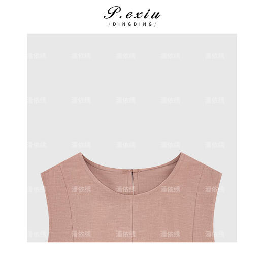 03-4潘依绣丁丁宠粉麻料夏季时髦感气质百搭背心 W-63041 商品图2