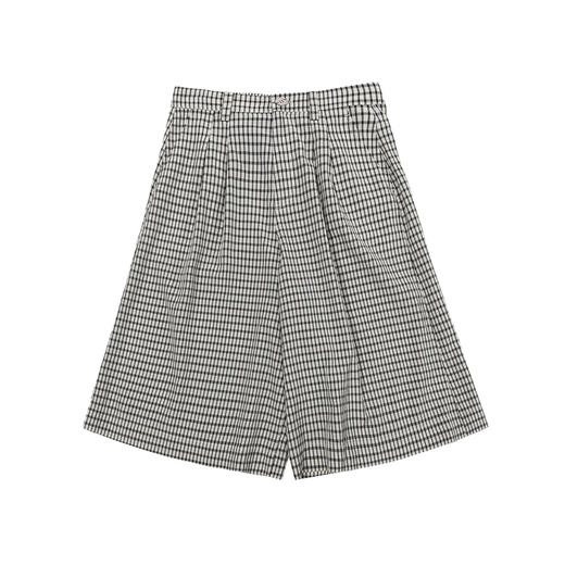 谜底休闲裤女2025夏新品复古风通勤格纹裙裤宽松七分裤252MK0565 商品图4