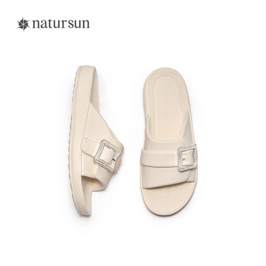 natursun法式凉拖鞋女外穿时尚休闲一脚蹬沙滩厚底拖N25385002 商品图3