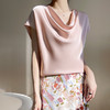 夏季新款百搭荡领冰丝短袖t恤女士宽松大码上衣内搭打底t恤女 商品缩略图1