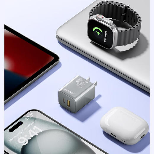 品胜 30W氮化镓水晶款苹果15充电器兼容PD20W/30W适用ipad平板Type-C数据线手机快充头iPhone15/16快充套装 商品图4