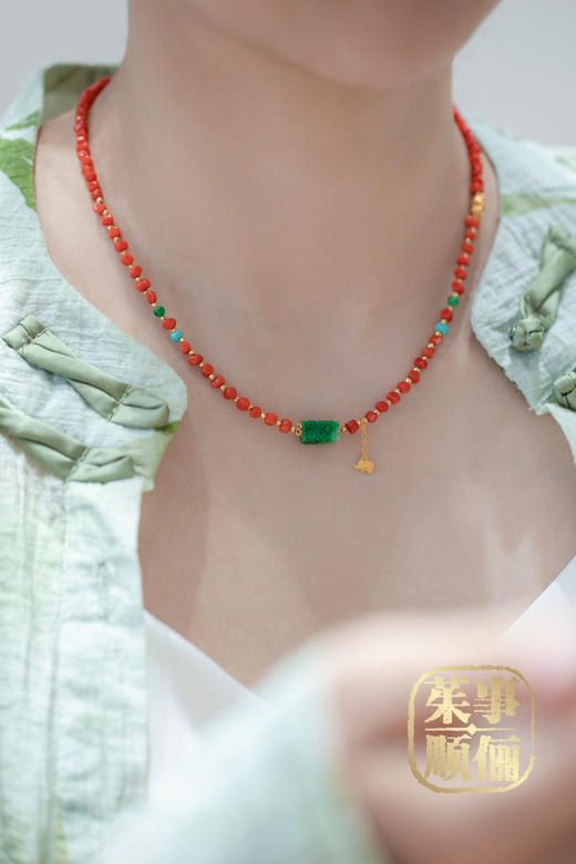 【茱事顺俪】18K黄金天然红项链 商品图6