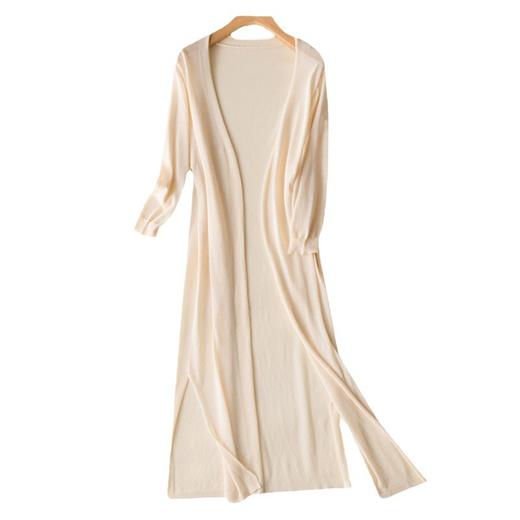 女防晒开衫夏季薄款中长款配裙子毛针织空调衫冰丝外套七分袖宽松 商品图4