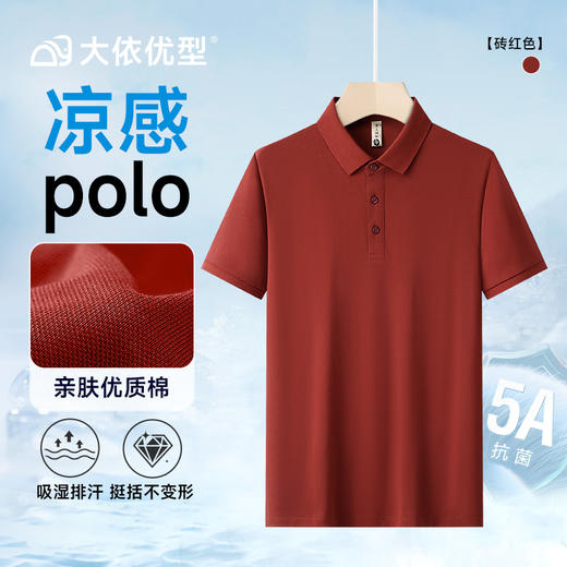 【DG】大依优型大码短袖POLO衫加肥大号红色短袖体恤男翻领打底衫胖子宽松本命年 商品图0