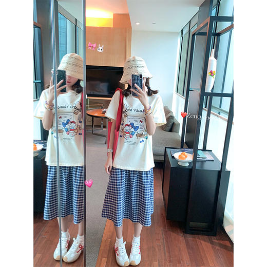 <曾小咸推荐>3.26现货秒杀 ！微信超特价！卡通印花短袖T 日常129.99 立减70 秒杀59.99！！两穿格子半裙 秒杀79.99！！ 商品图3