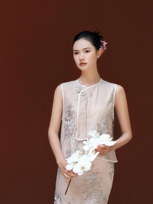 盛唐牡丹 |意大利进口蕾丝新中式马甲 商品图1