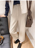 松弛感！通勤铜氨丝精纺羊毛条纹翻边高腰裤！2025宽松直筒阔腿裤西裤女春夏款！ 商品缩略图5
