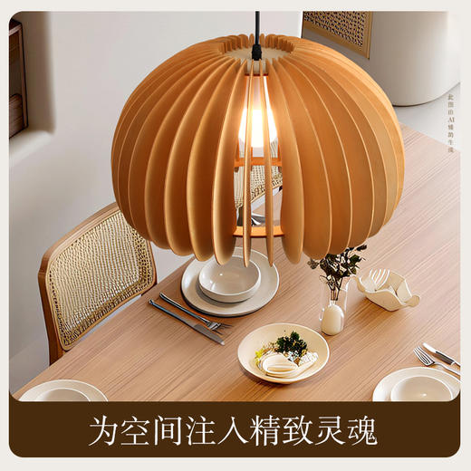 爆款🔥欧普（OPPLE）床头吊灯复古奶油风单头吊线灯 商品图1