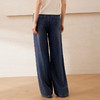 EITIE爱特爱莱赛尔直筒显瘦复古高腰阔腿牛仔裤2025年夏季新款B2505612 商品缩略图4