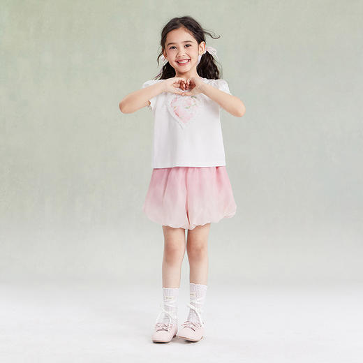 笛莎Deesha观山见女童裤子2025夏季女童国风短裤 商品图4