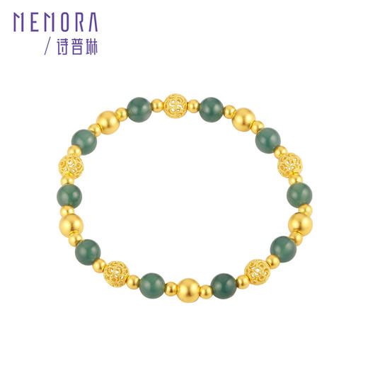 【热卖臻品】锦绣系列 南红翡翠花丝金珠手链足金黄金手串【按克计价黄金2】MEMORA诗普琳GB304301、GB304302 商品图10