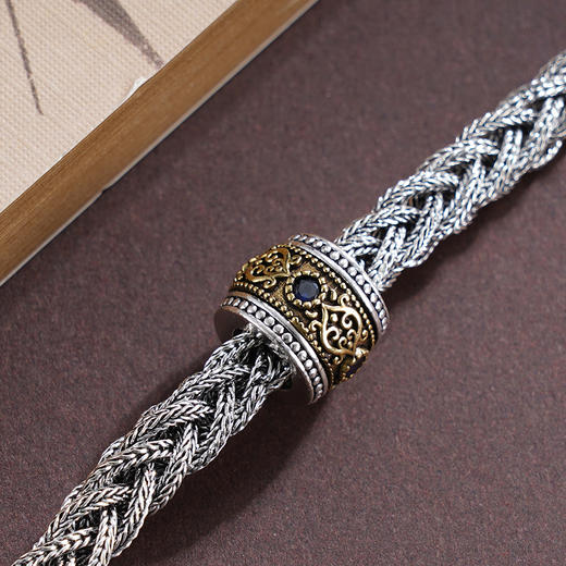 子佩集S925银【古韵绅华】手链【YFSL013】纯银仿古金珠转运交织镀金2503 商品图4