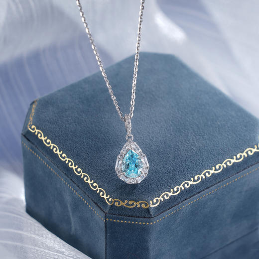 子佩集S925银【静蓝微醺】套链【YL-6018104】纯银项链时尚蓝色水滴项链2503 商品图2