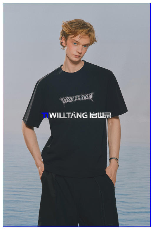 启世录TIWILLTANG“圣迹绽放”烫银印花T恤夏季圆领宽松短袖上衣 商品图5