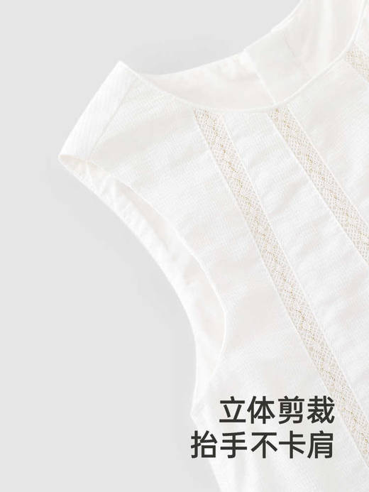 英氏女童连衣裙夏季透气裙子可爱纯棉白裙女宝背心裙YRLFJ2R016A 商品图3