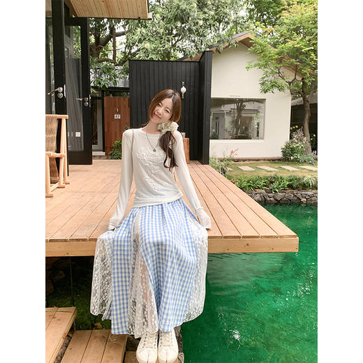 <曾小咸推荐>简约白色修身百搭防晒长袖T恤 商品图2