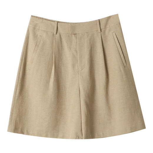 玳莎天丝亚麻短裤女2025年夏季新款微阔A版休闲通勤显瘦西装裤  FB36106 商品图4