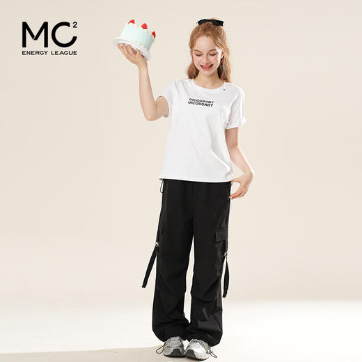 女装圆领植绒印花金属片装饰短袖T恤-5691T5221018 商品图2