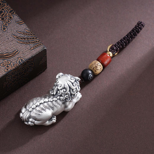 子佩集S999银【佛缘狻猊】钥匙扣【DZ777】纯银小摆件狻猊‌2503 商品图6